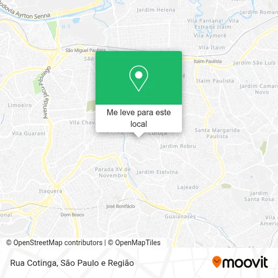 Rua Cotinga mapa