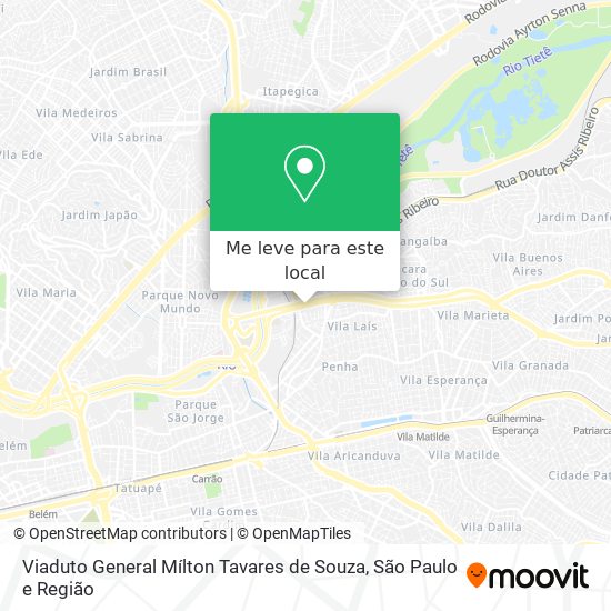 Viaduto General Mílton Tavares de Souza mapa