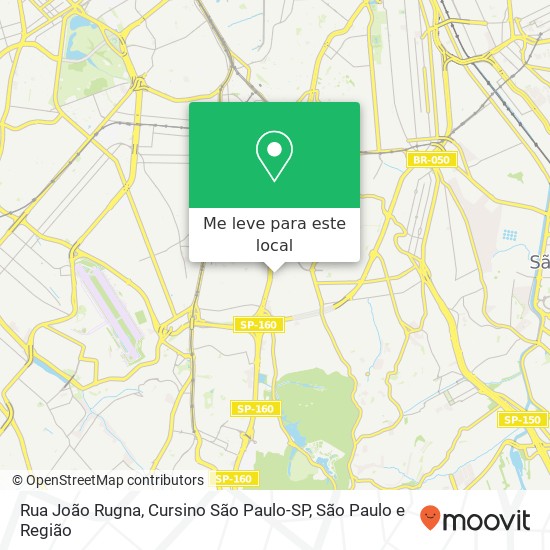 Rua João Rugna, Cursino São Paulo-SP mapa