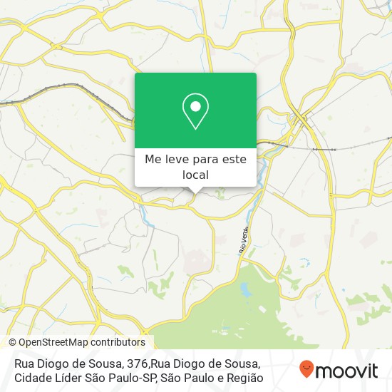 Rua Diogo de Sousa, 376,Rua Diogo de Sousa, Cidade Líder São Paulo-SP mapa