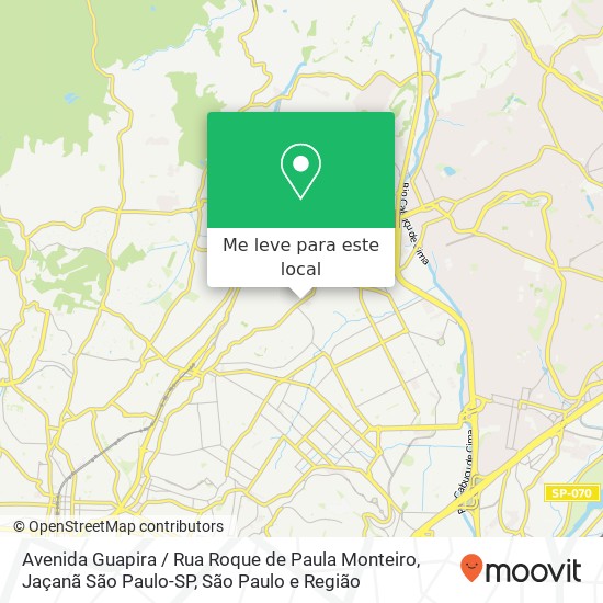 Avenida Guapira / Rua Roque de Paula Monteiro, Jaçanã São Paulo-SP mapa