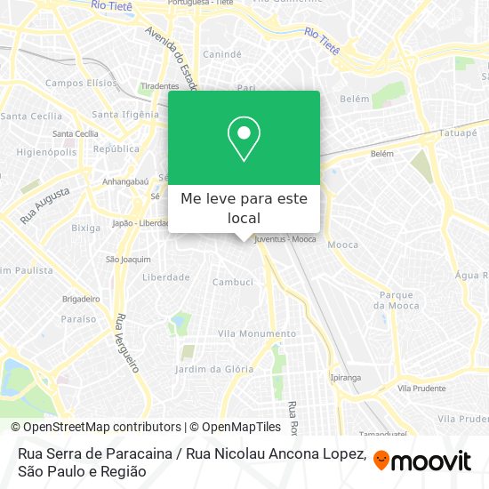 Rua Serra de Paracaina / Rua Nicolau Ancona Lopez mapa