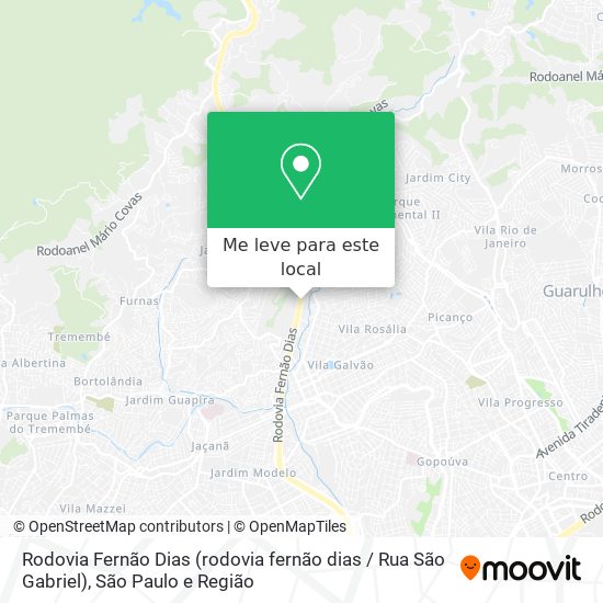 Rodovia Fernão Dias (rodovia fernão dias / Rua São Gabriel) mapa