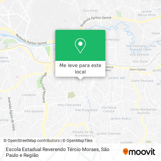 Escola Estadual Reverendo Tércio Moraes mapa