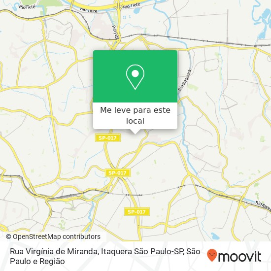 Rua Virgínia de Miranda, Itaquera São Paulo-SP mapa