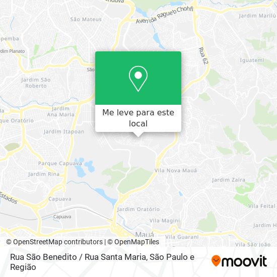 Rua São Benedito / Rua Santa Maria mapa