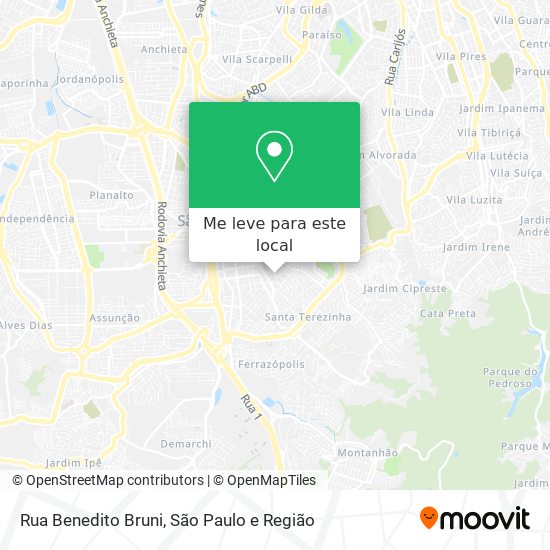 Rua Benedito Bruni mapa