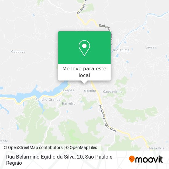 Rua Belarmino Egídio da Silva, 20 mapa