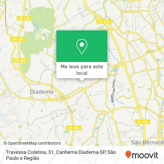 Travessa Colatina, 31, Canhema Diadema-SP mapa