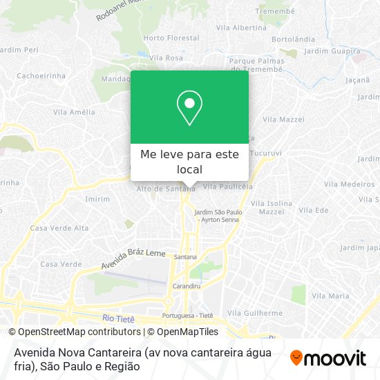 Avenida Nova Cantareira (av nova cantareira água fria) mapa