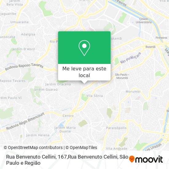 Rua Benvenuto Cellini, 167,Rua Benvenuto Cellini mapa