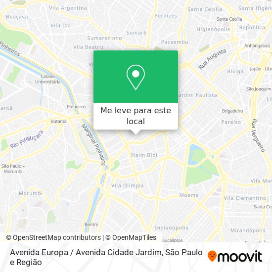 Avenida Europa / Avenida Cidade Jardim mapa