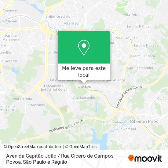 Avenida Capitão João / Rua Cícero de Campos Póvoa mapa
