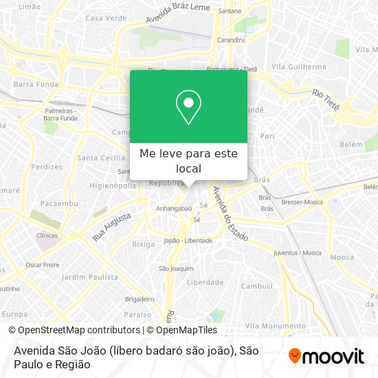 Avenida São João (líbero badaró são joão) mapa