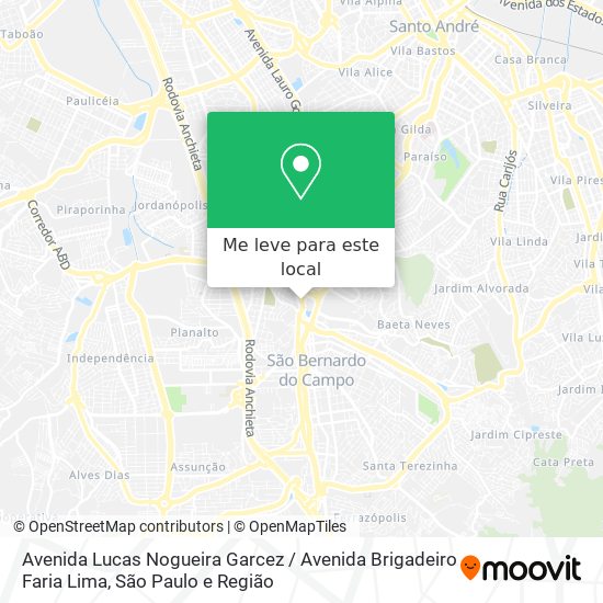 Avenida Lucas Nogueira Garcez / Avenida Brigadeiro Faria Lima mapa