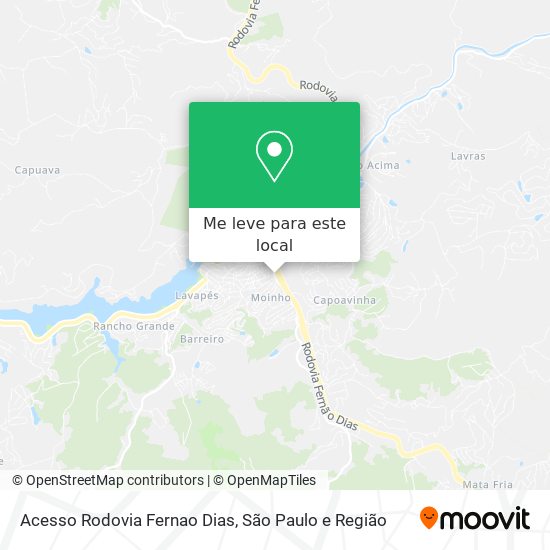 Acesso Rodovia Fernao Dias mapa