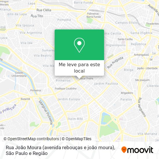 Rua João Moura (avenida rebouças e joão moura) mapa