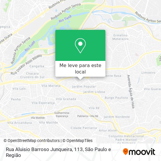 Rua Aluisio Barroso Junqueira, 113 mapa