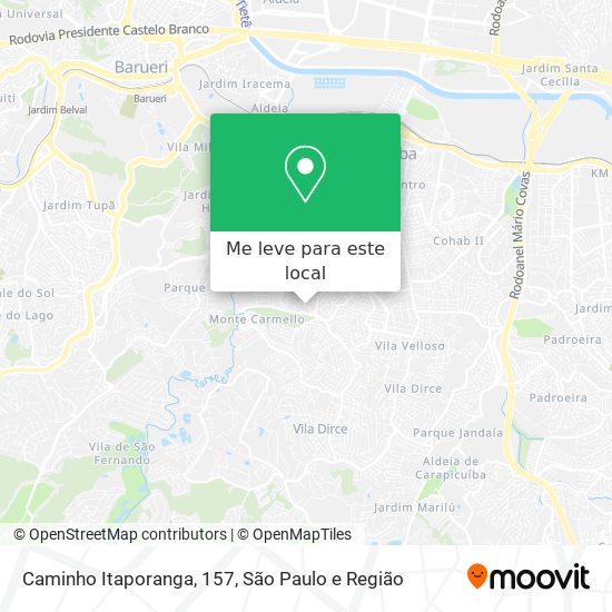 Caminho Itaporanga, 157 mapa