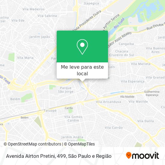 Avenida Aírton Pretini, 499 mapa