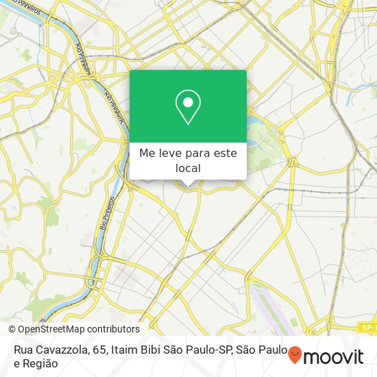 Rua Cavazzola, 65, Itaim Bibi São Paulo-SP mapa