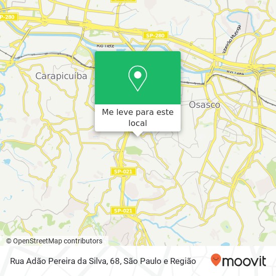 Rua Adão Pereira da Silva, 68, São Pedro Osasco-SP mapa