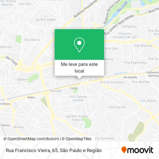 Rua Francisco Vieira, 65 mapa