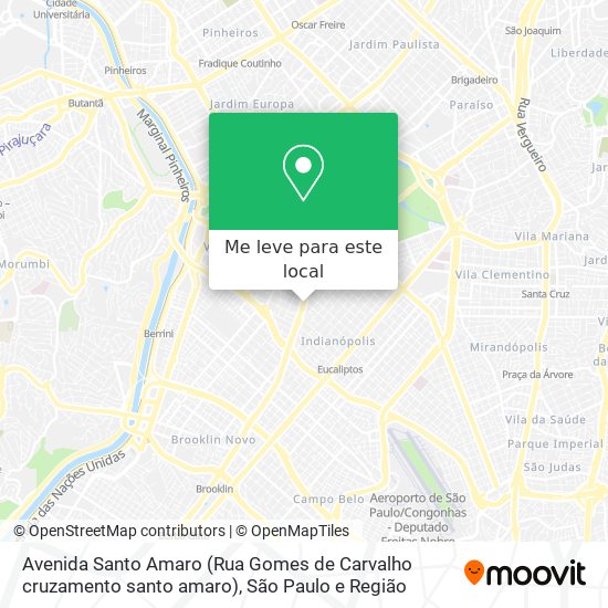 Avenida Santo Amaro (Rua Gomes de Carvalho cruzamento santo amaro) mapa