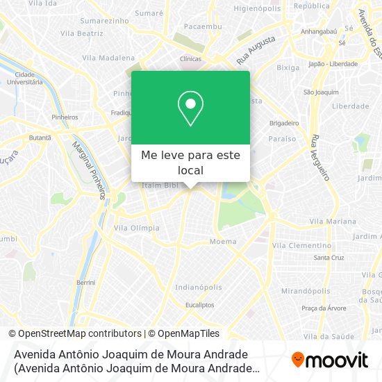 Avenida Antônio Joaquim de Moura Andrade mapa