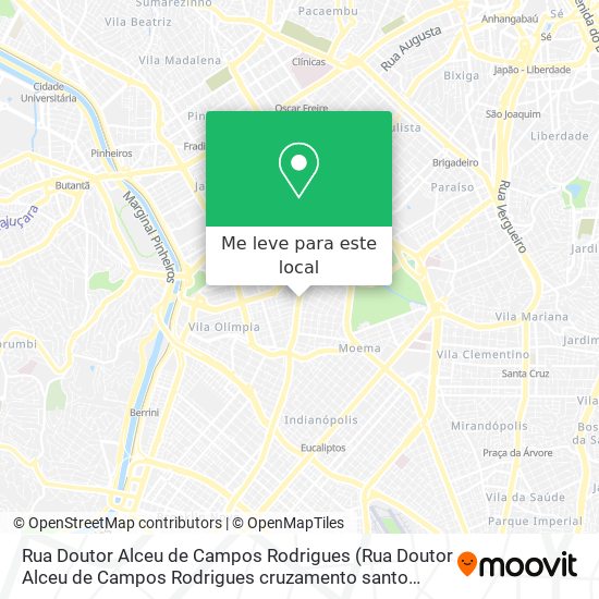Rua Doutor Alceu de Campos Rodrigues (Rua Doutor Alceu de Campos Rodrigues cruzamento santo amaro) mapa