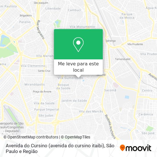 Avenida do Cursino (avenida do cursino itaibi) mapa