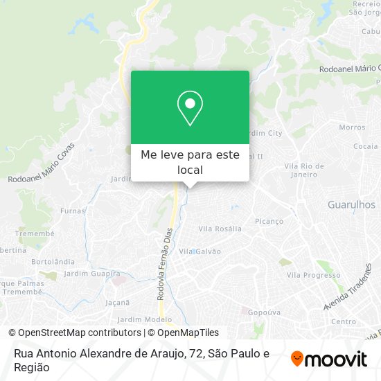 Rua Antonio Alexandre de Araujo, 72 mapa
