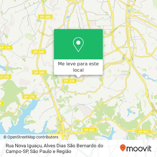 Rua Nova Iguaçu, Alves Dias São Bernardo do Campo-SP mapa