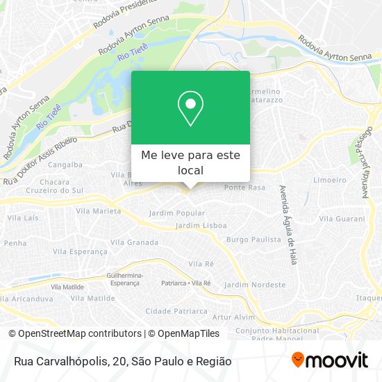 Rua Carvalhópolis, 20 mapa