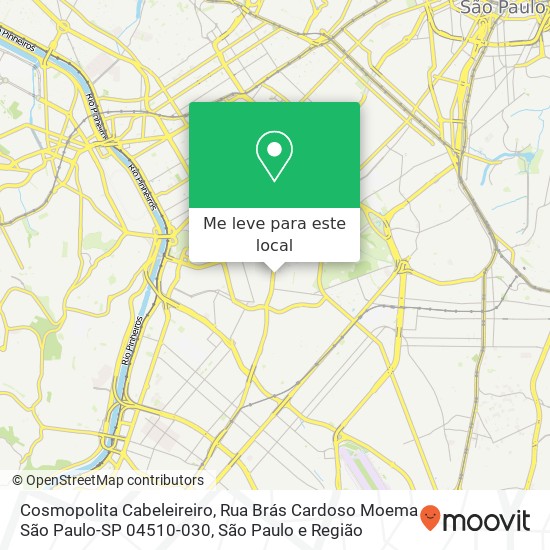 Cosmopolita Cabeleireiro, Rua Brás Cardoso Moema São Paulo-SP 04510-030 mapa