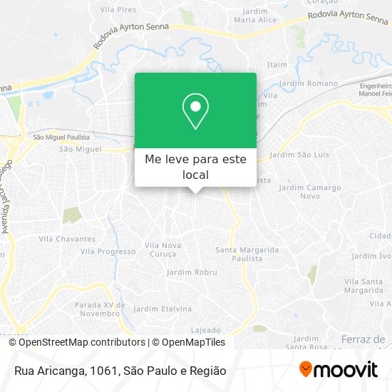 Rua Aricanga, 1061 mapa