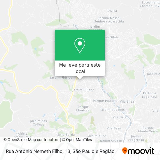 Rua Antônio Nemeth Filho, 13 mapa