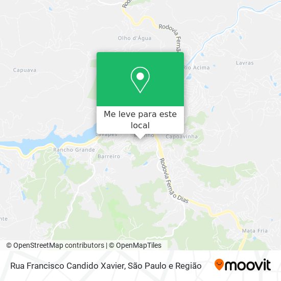 Rua Francisco Candido Xavier mapa