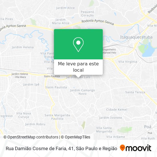 Rua Damião Cosme de Faria, 41 mapa