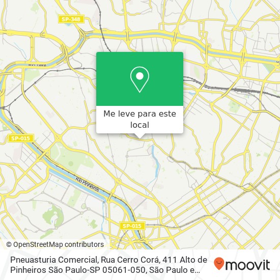 Pneuasturia Comercial, Rua Cerro Corá, 411 Alto de Pinheiros São Paulo-SP 05061-050 mapa