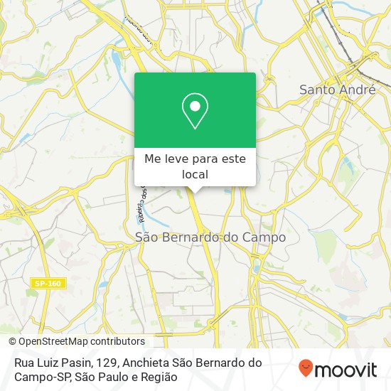 Rua Luiz Pasin, 129, Anchieta São Bernardo do Campo-SP mapa