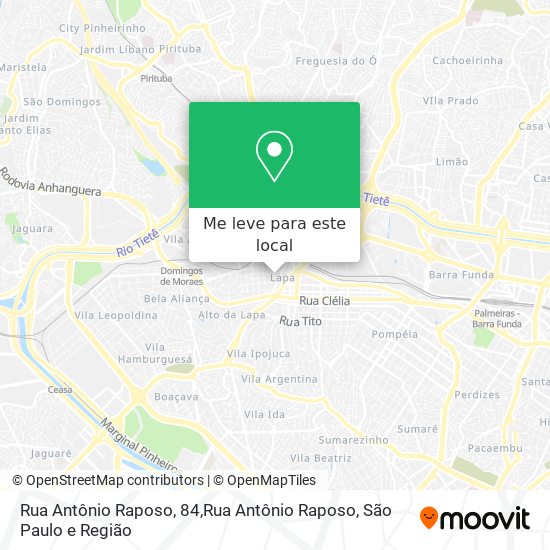 Rua Antônio Raposo, 84,Rua Antônio Raposo mapa