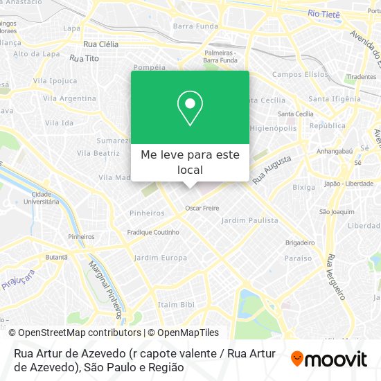 Rua Artur de Azevedo (r capote valente / Rua Artur de Azevedo) mapa