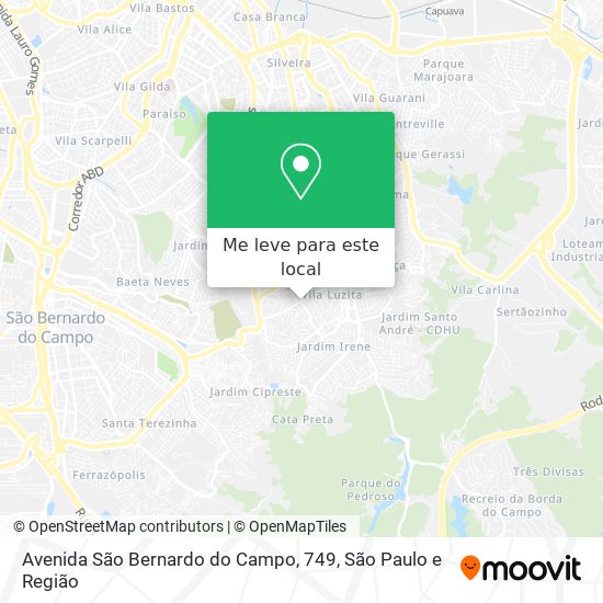 Avenida São Bernardo do Campo, 749 mapa