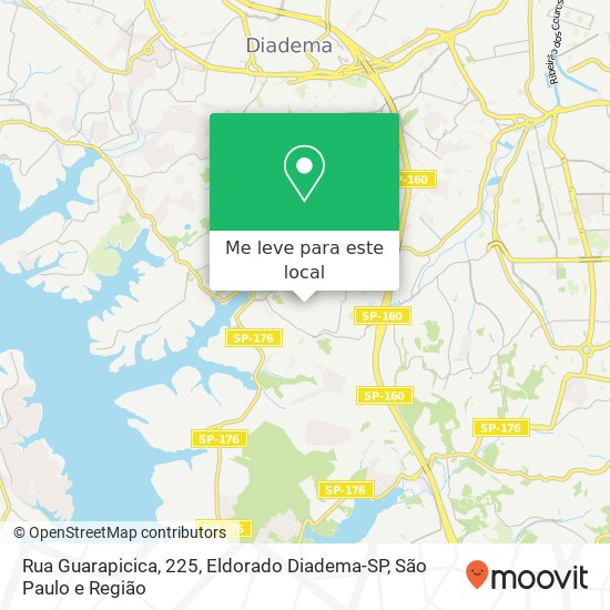 Rua Guarapicica, 225, Eldorado Diadema-SP mapa