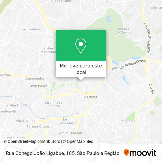 Rua Cônego João Ligabue, 185 mapa