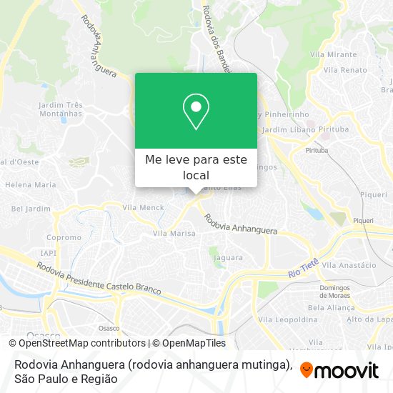 Rodovia Anhanguera (rodovia anhanguera mutinga) mapa