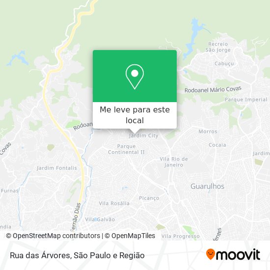 Rua das Árvores mapa