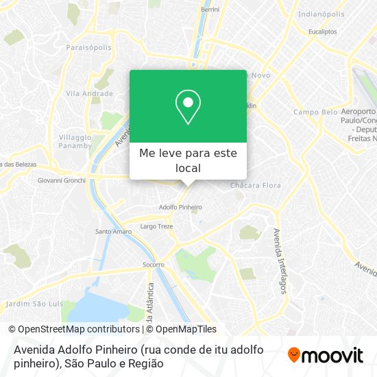 Avenida Adolfo Pinheiro (rua conde de itu adolfo pinheiro) mapa