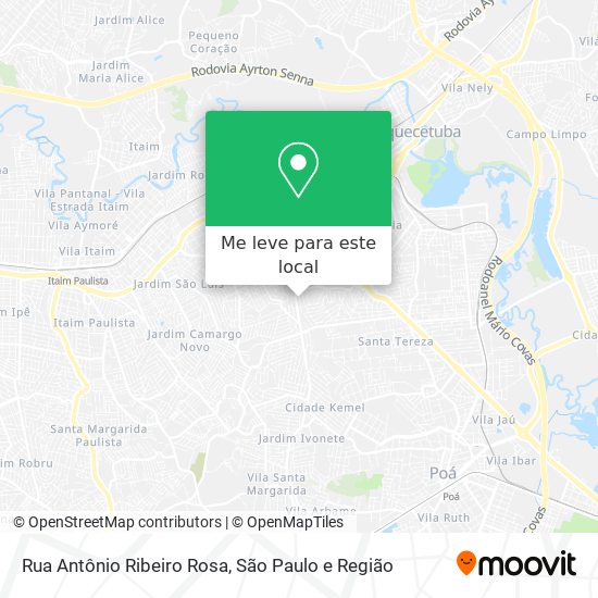 Rua Antônio Ribeiro Rosa mapa